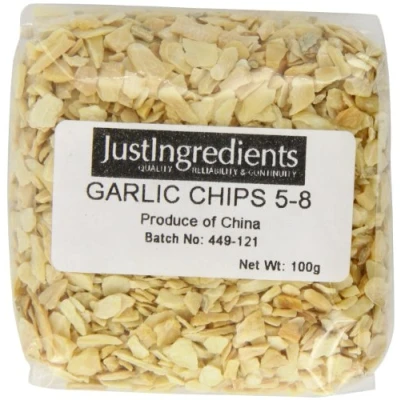 Image of JustIngredients Essentials Garlic Chips, 100 g Pack of 5