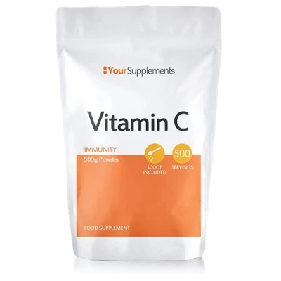 Image of Vitamin C Powder 500g Ascorbic Acid 100% Pure British Pharmaceutical Grade Non GMO Scoop Included