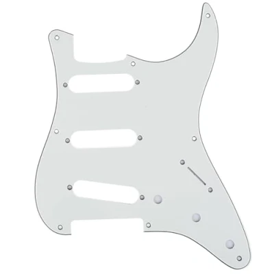 Image of Musiclily Pro 8 Hole 50s 57 Vintage Style Strat SSS Guitar Pickguard for American Stratocaster, 3Ply Parchment