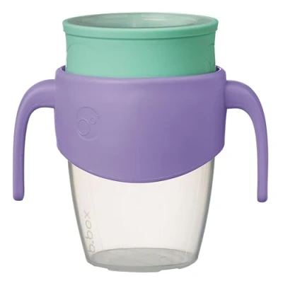 Image of b.box 360 Cup Toddler Sippy &amp; Trainer with Silicone Drinking Rim Spill Proof Locking Mechanism for On the Go Dishwasher Safe 250ml/8oz (Lilac Pop)