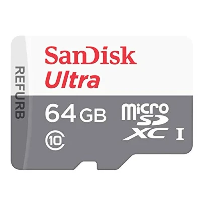 Image of SanDisk Class 10 MicroSDHC Ultra Android Memory Card (Refurbished) 64 GB