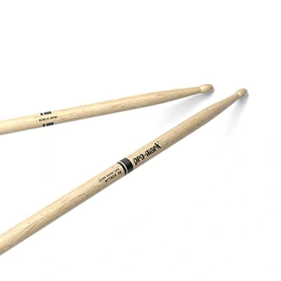 Image of ProMark PW5BW Drum Sticks 5B Drumsticks Set Japanese Shira Kashi White Oak Wood Tip Consistent Weight and Pitch 1 Pair