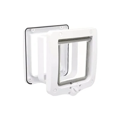 Image of Trixie 4 Way Cat Flap with Tunnel, White, 578 g