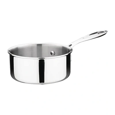 Image of Vogue Tri Wall Saucepan 900 ml, Size: 140(Dia)mm, Stainless Steel &amp; Aluminium Induction Hob, Gas, Electric Solid Top Compatible Lid Sold Separately (Y422), Y244