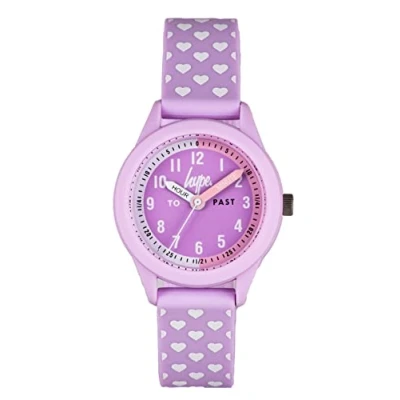 Image of HYPE KIDS LILAC WITH HEART PATTERN SILICONE STRAP DIAL