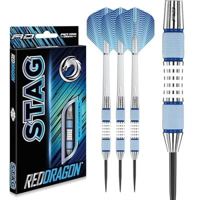 Image of RED DRAGON Stag 28g Tungsten Darts with Flights and Stems