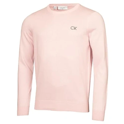 Image of Calvin Klein Mens Round Neck Golf Sweater Pink L