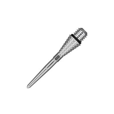 Image of Target Darts Conversion Point Swiss Grooved Silver 26mm Points Convert Soft Tip To Steel