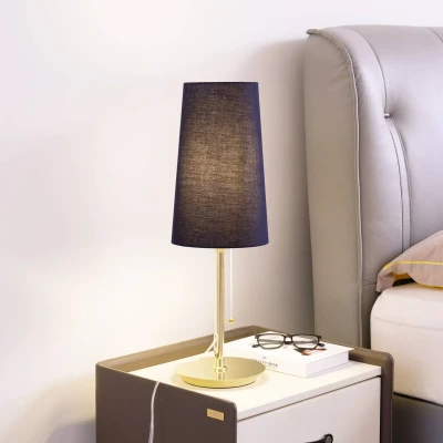 Image of Table Lamp &#039;Pordis&#039; (Modern) in Gold Made of Metal (1 Light Source, E27, A++) from Lucande Desk Lamps
