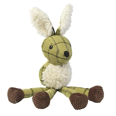 Image of House of Paws Tweed Plush Long Legs Hare Dog Toy, Green