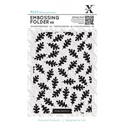 Image of XCUT A6 Oak Leaf Pattern Embossing Folder