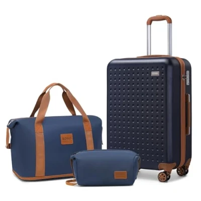 Image of Kono Suitcase Carry On Hand Cabin Luggage Hard Shell Travel Bag Lightweight with TSA Lock,The Included 1pcs and Toiletry