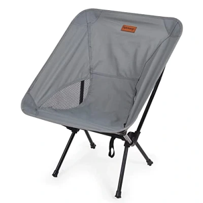 Image of Rainberg Ultra Lightweight Camping Chair, Folding Chairs for Adults, Foldable Garden Outdoor Picnic BBQ Chairs. (Pack of 1, Grey)