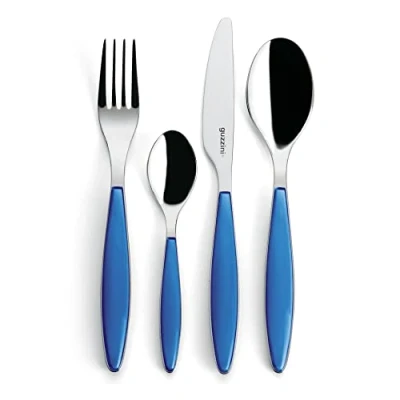 Image of Guzzini Feeling, 24 Piece Cutlery Set Mediterranean Blue, 15.8 x 7.5 h25.5 cm 23000076