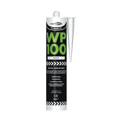 Image of Bond IT WP100 Silicone Sealant Seal Rapid Cure Mastic External Door Windows White 300ml Bath Shower Basin Window Frames Quick Drying (White)