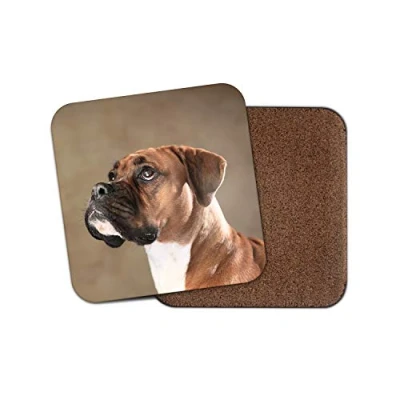 Image of 1 x Cute Boxer Dog Coaster Animal Pet Puppy Dogs Lovely Adorable Mum #15345