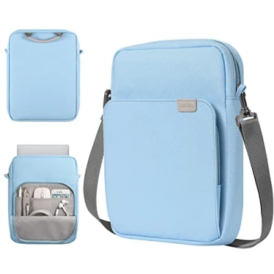Image of TiMOVO 9 11 Inch Tablet Sleeve Bag with Shoulder Strap for iPad 10th Gen. 10.9&quot;, 9th/8th/7th 10.2&quot;, Air 11/Air 5th/4th 10.9&quot;,Galaxy Tab A9+/A9 Plus 11&quot;, Light Blue
