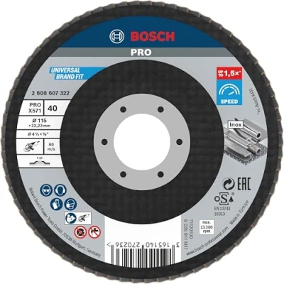 Image of Bosch 2608607322 115 mm Flap Disc