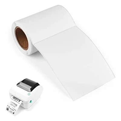 Image of 100 Large Self Adhesive Address Labels On a Roll, 90 x 120mm, White