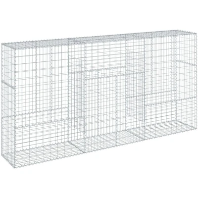 Image of vidaXL Gabion Basket with Cover 300x50x150 cm Galvanised Iron