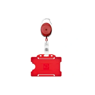 Image of ID Card It Holder and Retractable YoYo Security Key Clip Reel (RedH)