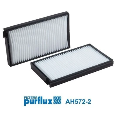 Image of 976174H000, 976174H000AT, 976174H900 Pollen Filter PURFLUX AH572 2 202mm 119mm 20mm HYUNDAI: H 1 / i800 Travel, iLoad Cargo