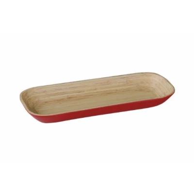 Image of Premier Housewares Kyoto Spun Bamboo Tray 3 x 30 12 cm, Red