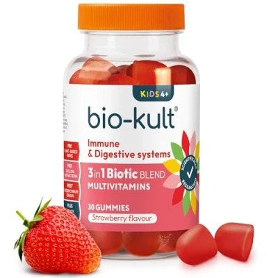 Image of Bio Kult 3 in 1 Biotic Blend Multivitamin Gummies for Kids, Strawberry Flavoured 30