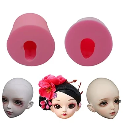 Image of WonDerfulC Fondant Cake Silicone Face Mould 3D Human Head Molds Baby Making Soap, Epoxy Resin, Ultra Light Clay, Plaster Decoration Art