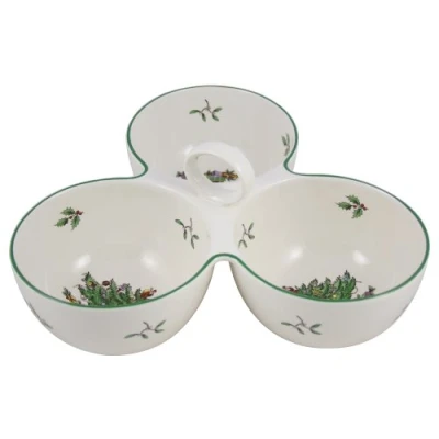 Image of Spode Christmas Tree 3 Part Server 9 1/2 inch