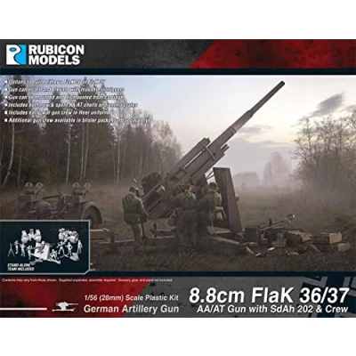 Image of German 8.8cm Flak 36/37 AA/AT Gun with SdAh 202 &amp; Crew