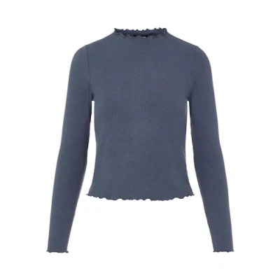 Image of PIECES Women&#039;s Pcnicca Ls Top Noos Longsleeve T Shirt, OmbrÉ Blue, Large