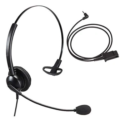 Image of Affordable Single Ear Noise Cancelling Office/Call Centre Headset With 2.5mm adapter cable for Cisco SPA: 303, 501G, 502G, 504G, 508G, 509G, 525G 512G, 514G, 525G2