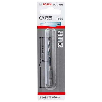 Image of Bosch Professional impact Control HSS Twist Drill Bit (for metal, 3.3 x 36 75 mm, accessories for drills)