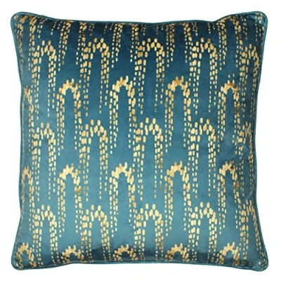 Image of furn. Wisteria Polyester Filled Cushion, Polyester, Petrol