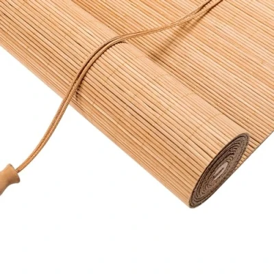 Image of Zhixubah Customizable Retro Bamboo Blinds Patio Blackout Roller Shades Privacy Outdoor 45 160cm Wide Natural For Indoor Windows With Lift Anti UV