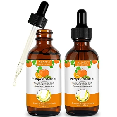 Image of Pumpkin Seed Oil for Hair (120 ml), Perfect Hydrating &amp; Repairing Dry, Damaged Skin Care, Pure Organic Natural and Cold Pressed Face, Body, Hair,4 FL oz