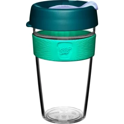 Image of KeepCup Original, Lightweight Plastic Reusable Coffee Cup with Splashproof Sipper Lid 16oz/454ml Eventide