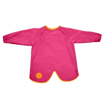 Image of b.box Waterproof Large Smock Bib with Long Sleeve and Machine Washable (Strawberry Shake)