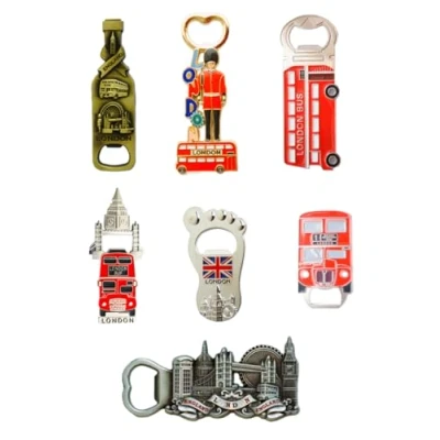 Image of Great Mix of Famous London Icons Fridge Magnet Bottle Openers Set 7