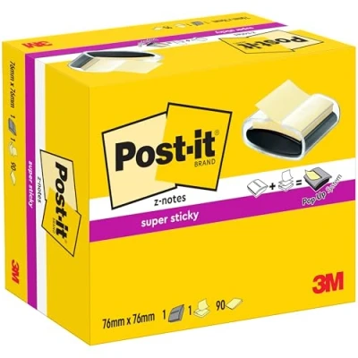 Image of Post it B1SSCY Pro Z Note Dispenser and One Pad 76x76mm Black Ref NPRO B 1SSCYR330 EU