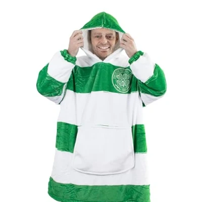 Image of The Gift Scholars Celtic FC Officially Licensed Oversized Sherpa Fleece Hoodie Ultra Soft, Cozy Wearable for Adult Fans