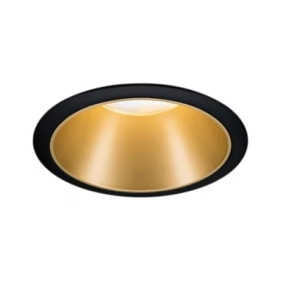 Image of Paulmann 93395 luminaire Cole Rigid Round dimmable Spotlight spot Aluminium, Plastic recessed lamp GU10, Matte Black/Gold