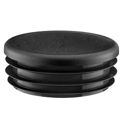 Image of EMFA® Lamellar Plugs Round 35 mm Black Pack of 4 Pipe End Cap Steel Tube Plastic for Pipes Caps 3.5 cm