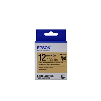 Image of EPSON Ribbon LK 4KBK Satin Gold/Black