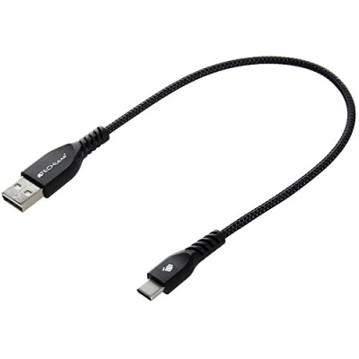 Image of TECHGEAR STRONG High Durability Braided USB C Charging &amp; Data Sync Cable (1ft/30cm) for Samsung Galaxy Tab S6 Lite, A9 Plus / A8 A7 S9 S8 S7 Plus/Ultra, Active 3 4 5 Pro BLACK