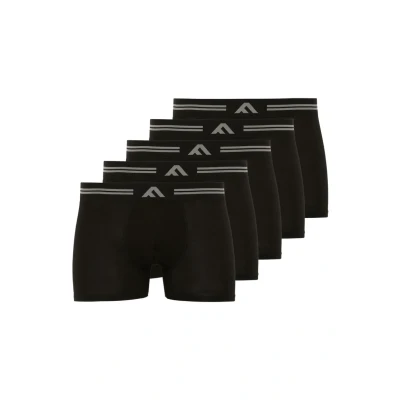 Image of FM London Mens Super Soft Bamboo (5 pack) Boxer Shorts, Black, L UK