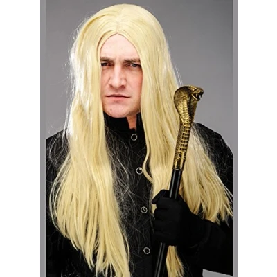 Image of Deluxe Lucius Malfoy Style Mens Long Blonde Wig