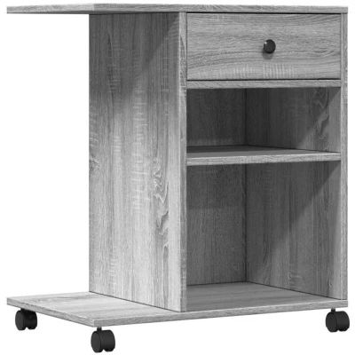 Image of vidaXL Printer Stand with Wheels Grey Sonoma 60x40x68.5 cm