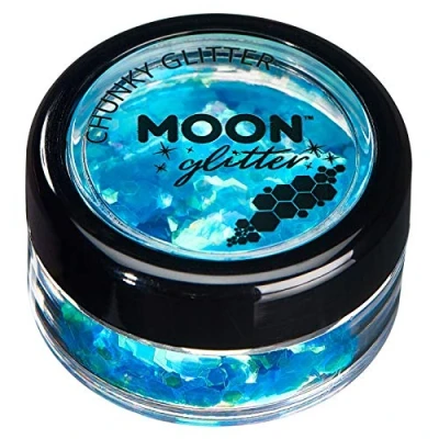 Image of Iridescent Chunky Glitter by Moon Blue Cosmetic Festival Makeup for Face, Body, Nails, Hair, Lips 3g
